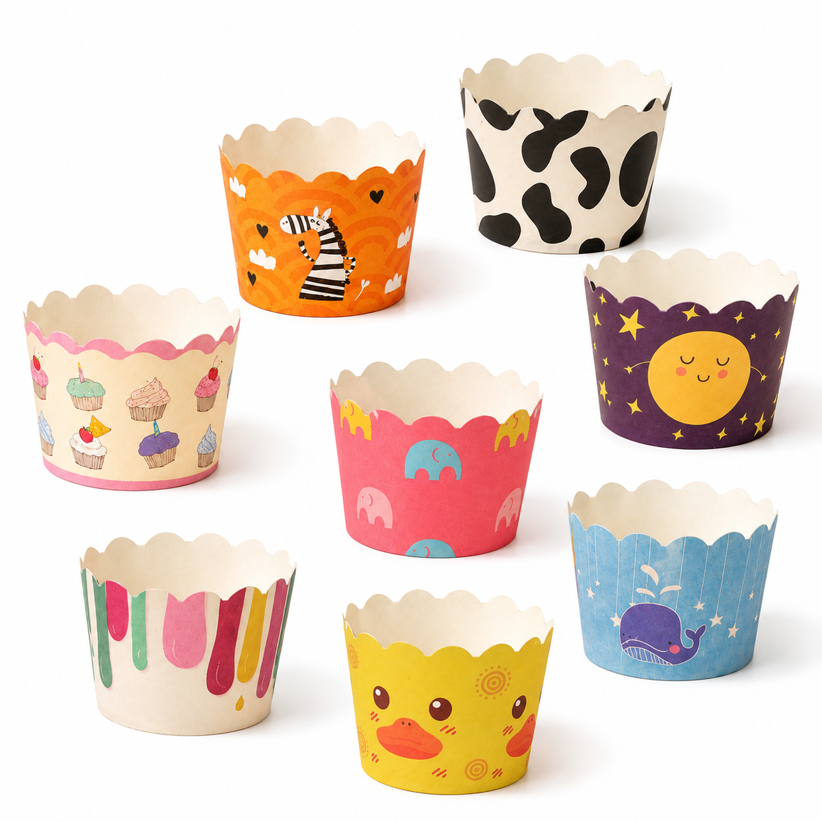 Random Design Greaseproof Cake Cups