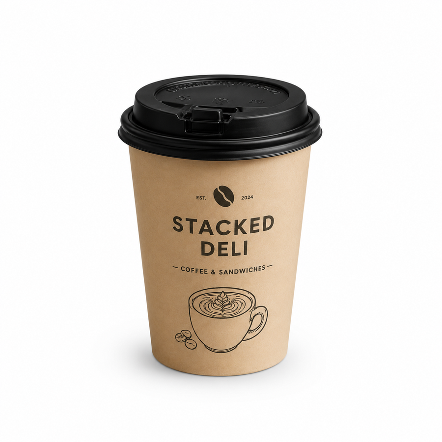 8 oz Custom Recyclable Paper Cups with Lids