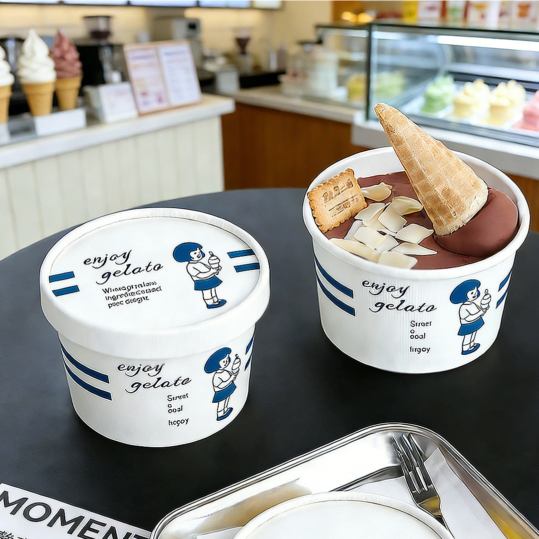 PE-Coated Paper Bowl Series with Lids