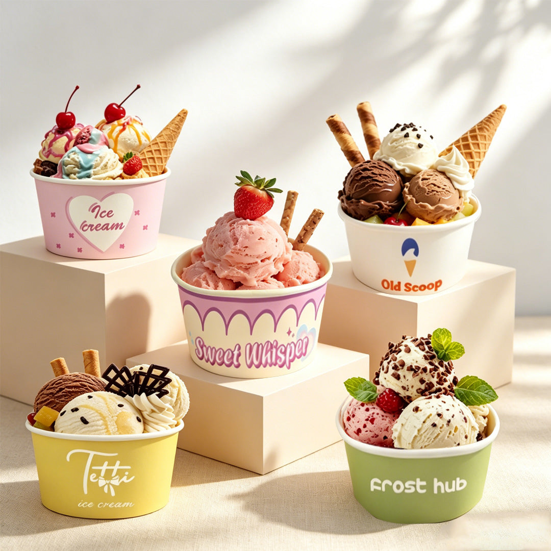 8oz Custom Recyclable Ice Cream And Yogurt Cups