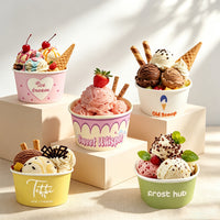 8oz Custom Recyclable Ice Cream And Yogurt Cups