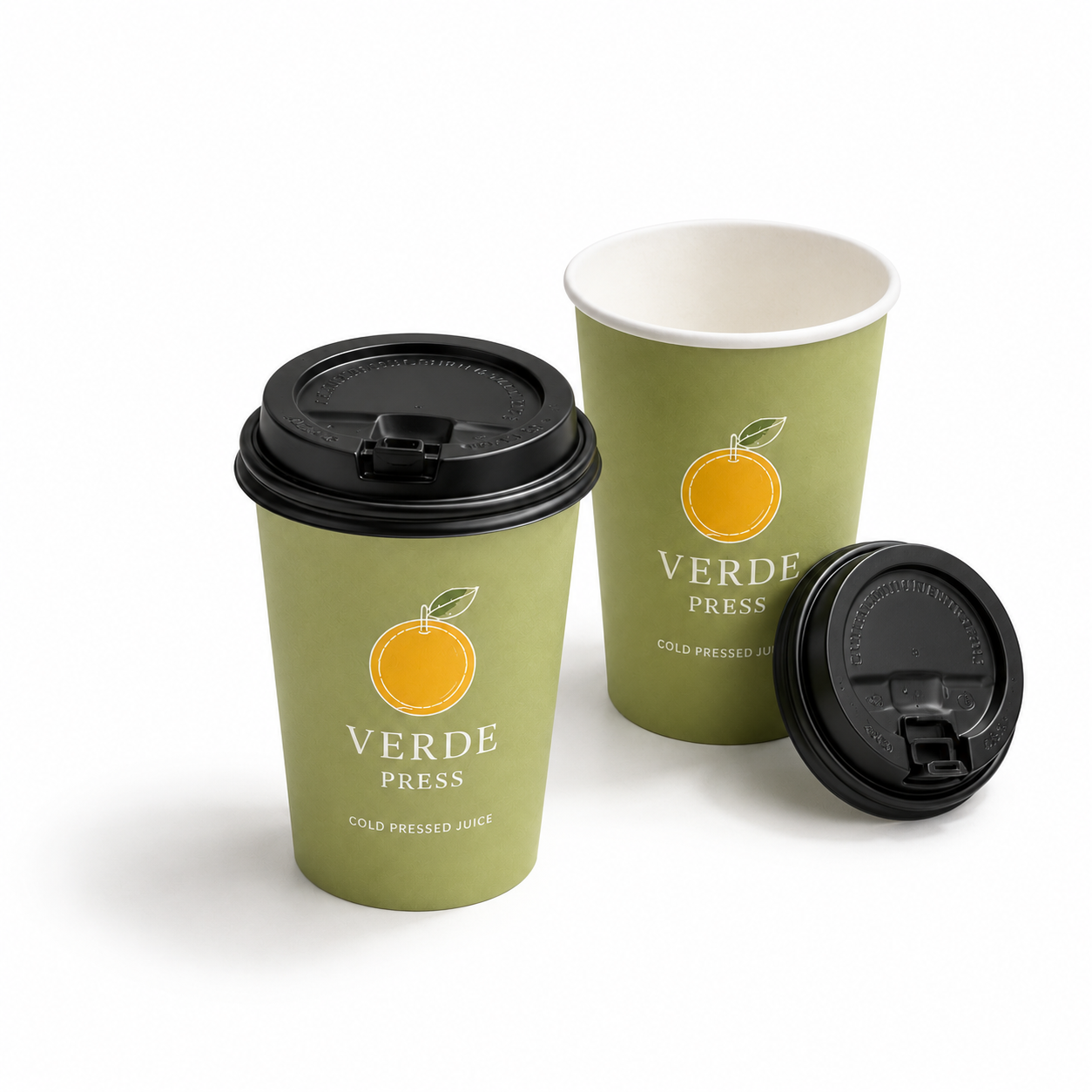 8 oz Custom Recyclable Paper Cups with Lids