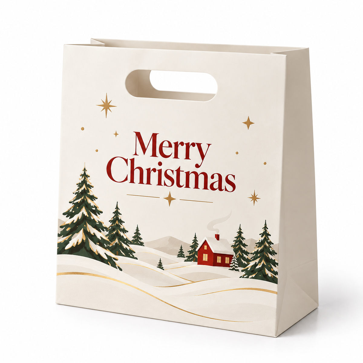 Custom Christmas Die-Cut Handle Bags