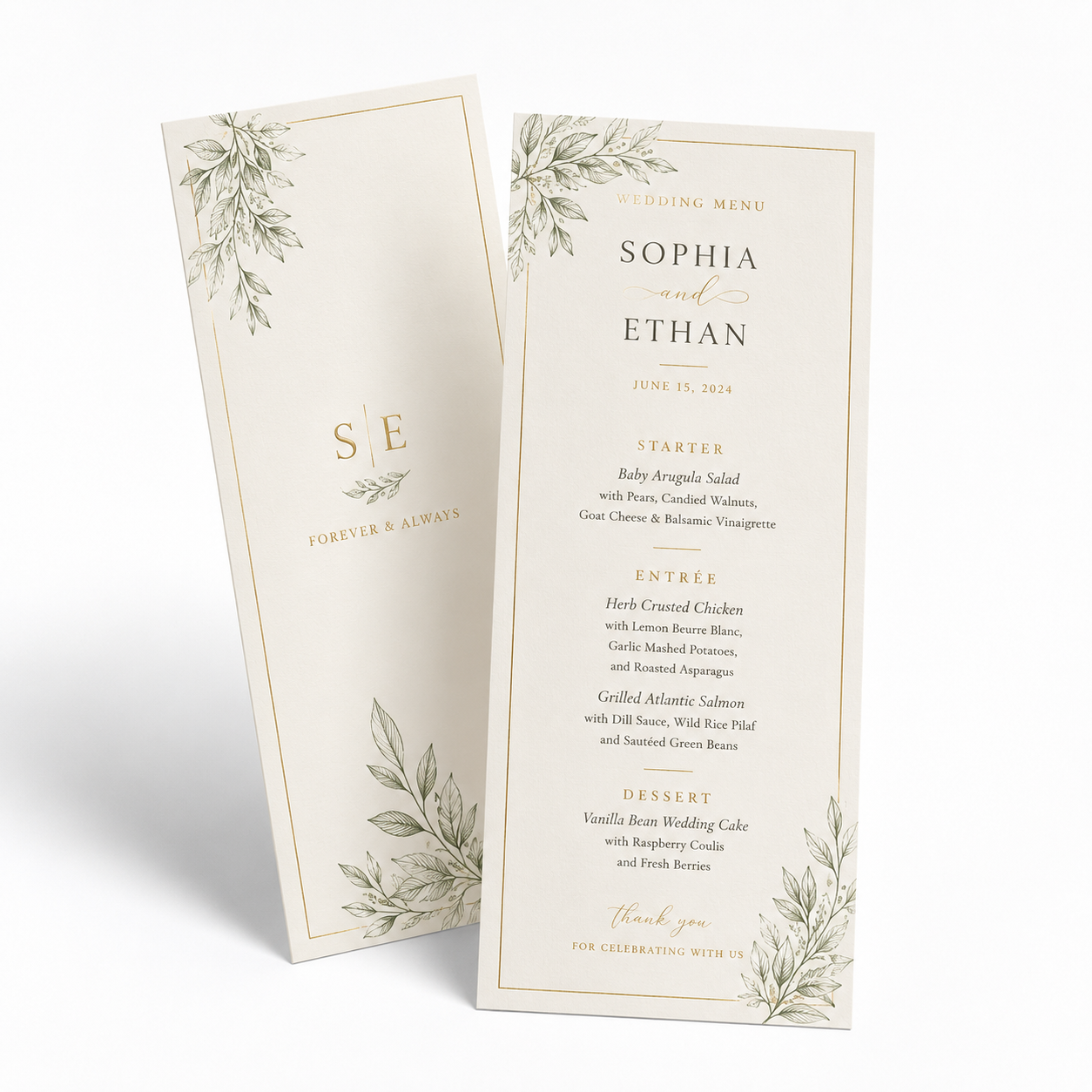 Custom Wedding Menus
