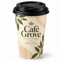 12 oz Custom Recyclable Paper Cups with Lids
