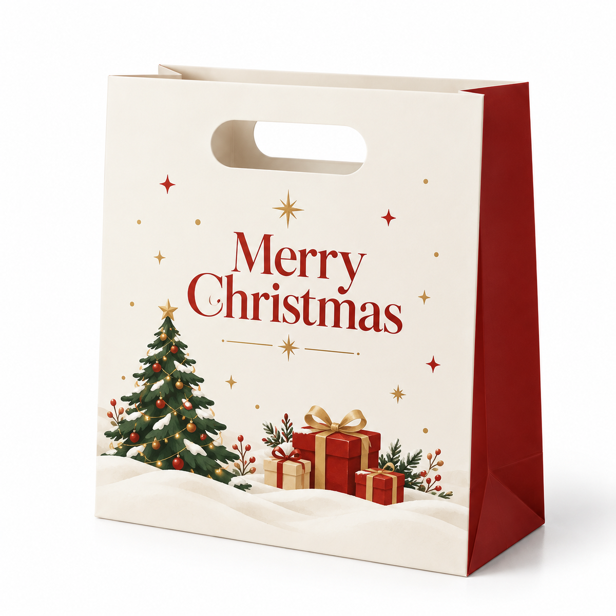 Custom Christmas Die-Cut Handle Bags