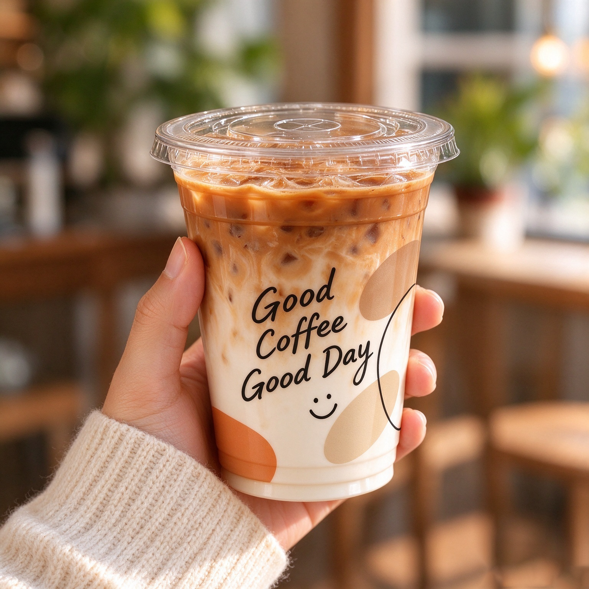 12 oz Custom Recyclable Plastic Cups with Lids